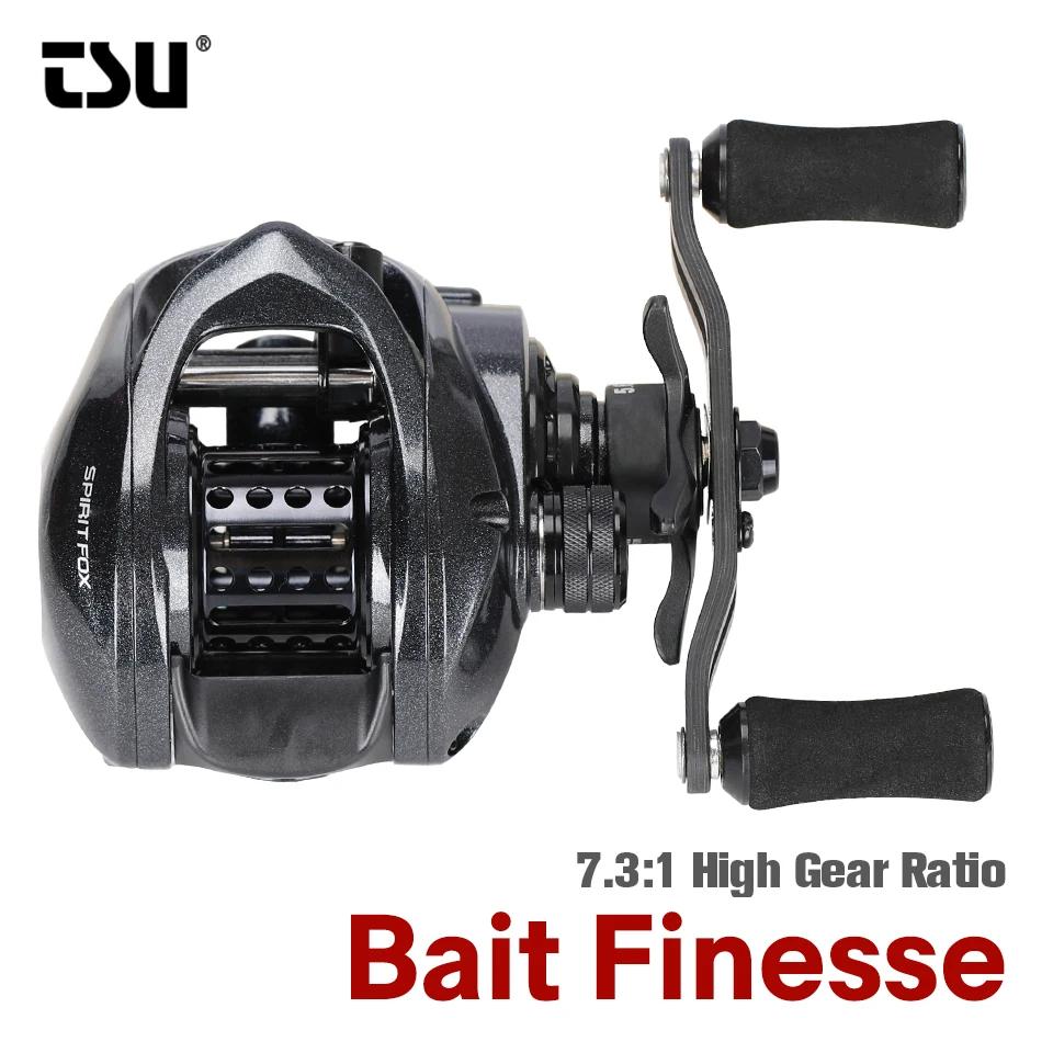 TSURINOYA-Moulinet de pêche Baitcasting ultraléger SPIRIT FOX 50, engrenage en laiton 7.3:1, polyval