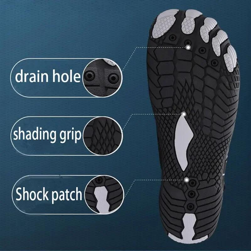 Chaussures d'eau unisexes, chaussures de plage à séchage rapide, baskets respirantes pour hommes, pi