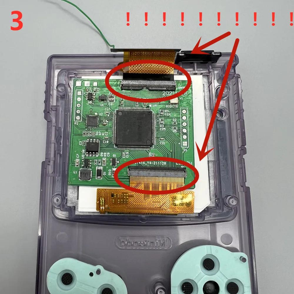 Taille originale nouvel écran LCD haute luminosité 2.45 "pour Nintendo Gameboy couleur GBC LCD. Pas