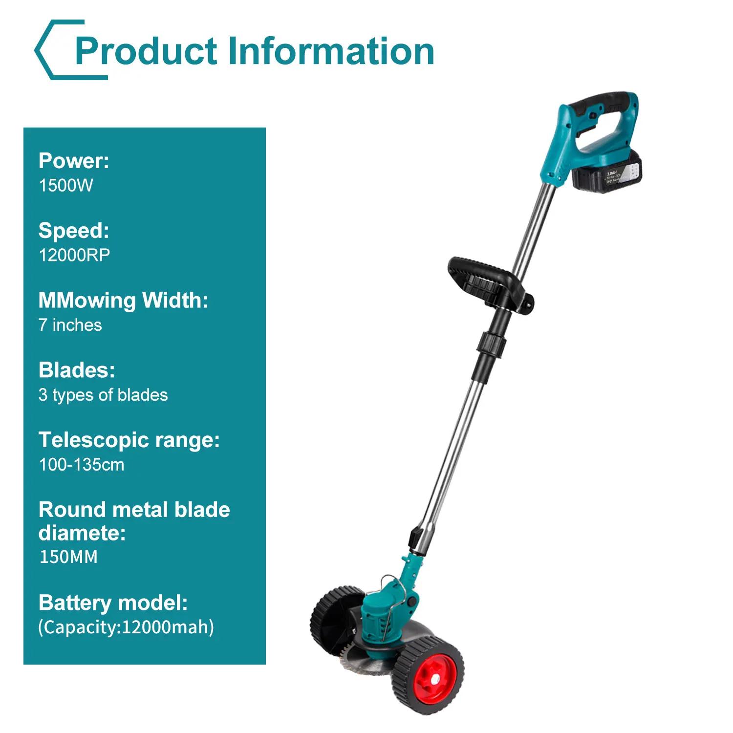 1500W tondeuse à gazon électrique sans fil coupe gazon tondeuses de jardin coupe-herbe outils électr