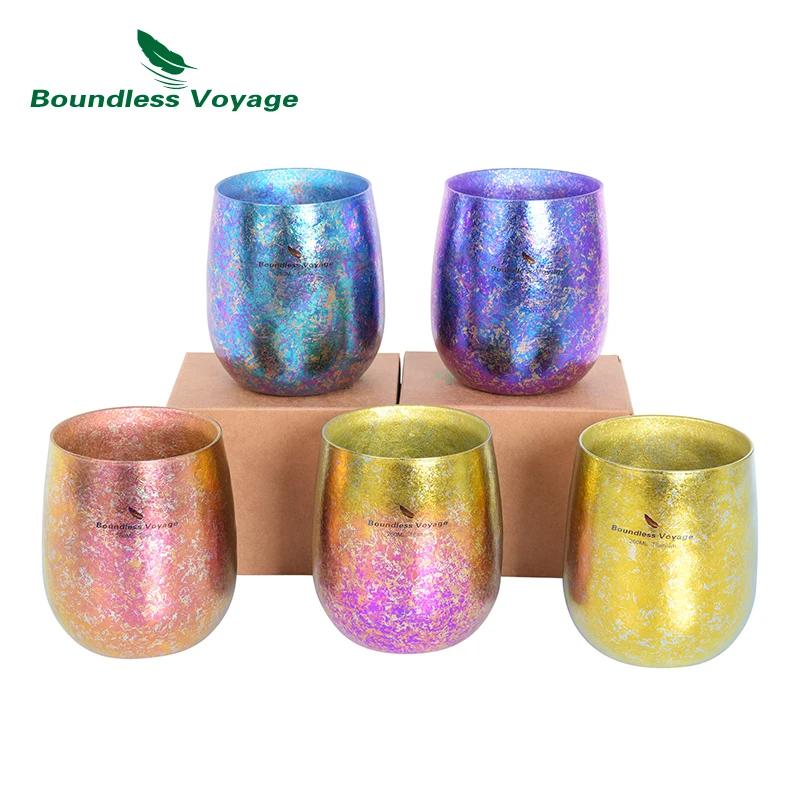Tasse à thé Double couche colorée en titane, Voyage sans limite, avec fleur glacée, pour l'eau, le t