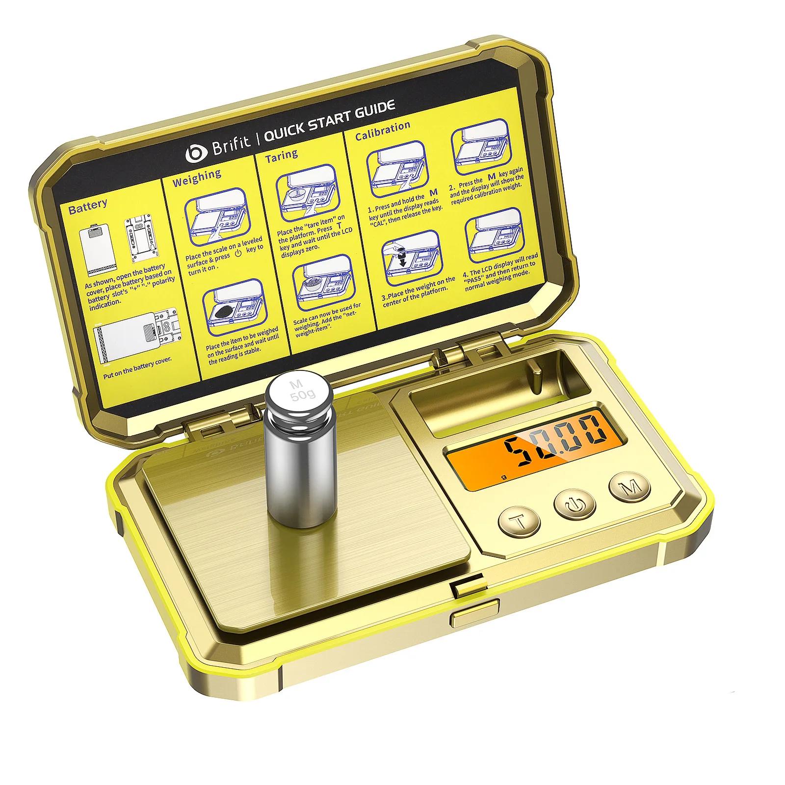 Balance à bijoux numérique 200g 0.01g balances de poche avec poids d'étalonnage 50g balance électron