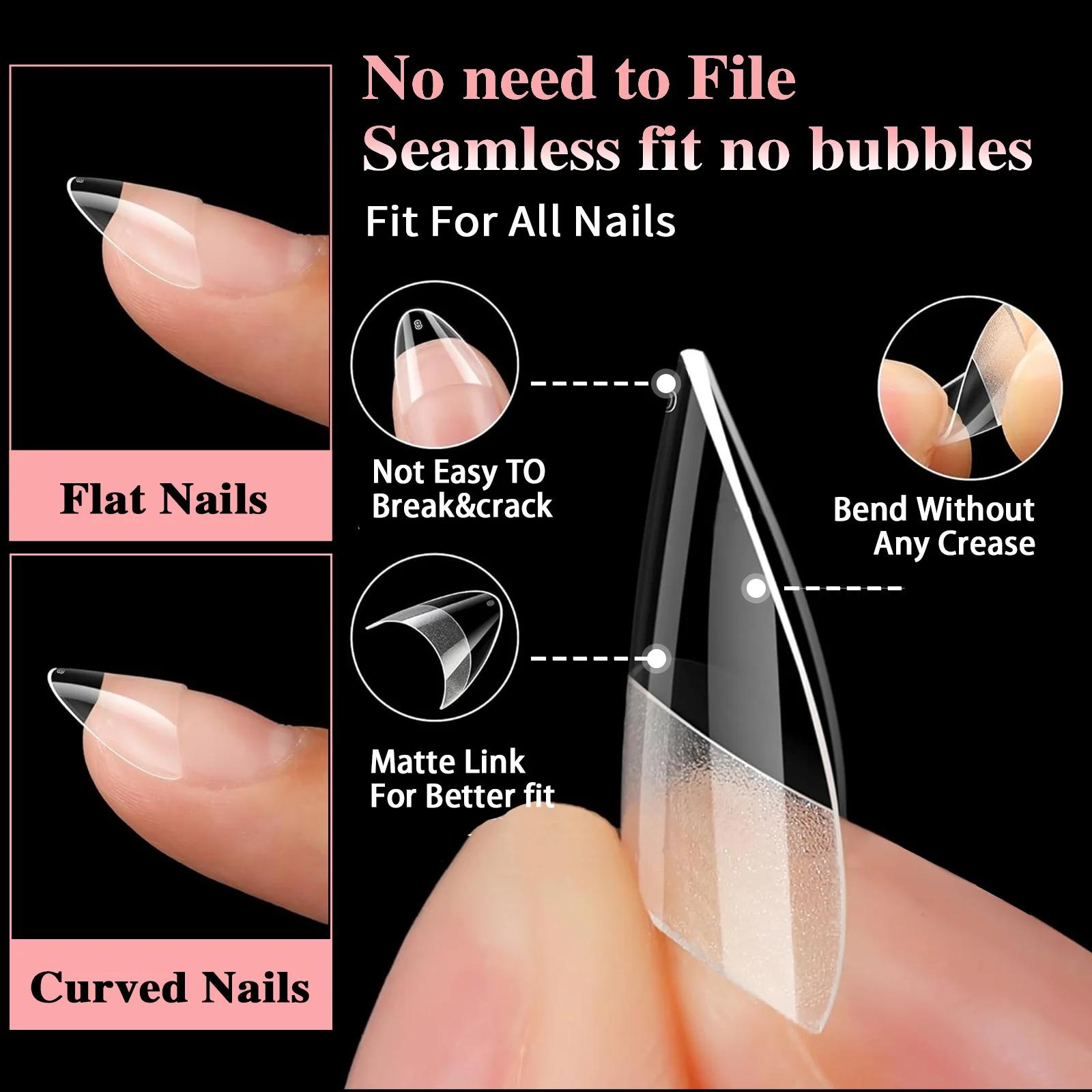 600 pièces/boîte Ultra court français faux presse sur acrylique ongles conseils amande carré sans tr