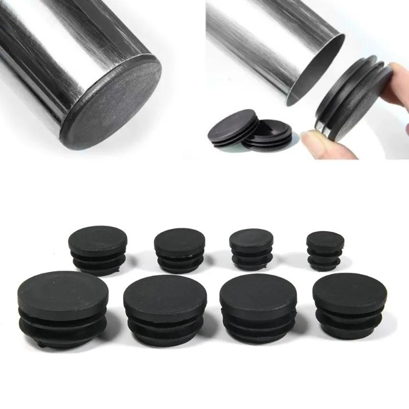 Bouchon de trou rond en acier, 4 pièces, bouchon d'extrémité d'insertion de tuyau en plastique, couv