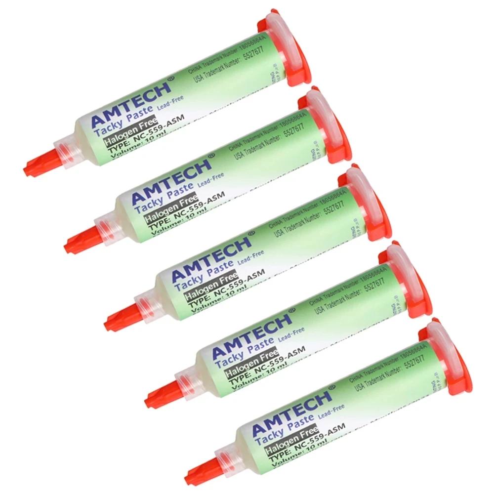 Seringue de pâte à souder AMTECH NC-559-ASM 10cc, Flux liquide pour téléphone portable BGA PCB, poch