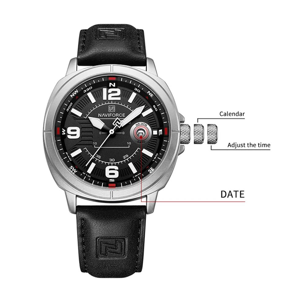NAVIFORCE marque hommes montre à Quartz de haute qualité bracelet en polyuréthane calendrier mâle mo