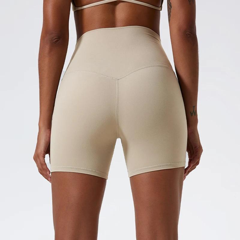 Hearuisavy Short de yoga doux d'été, Legging de sport taille haute pour femme, Short de course et d'
