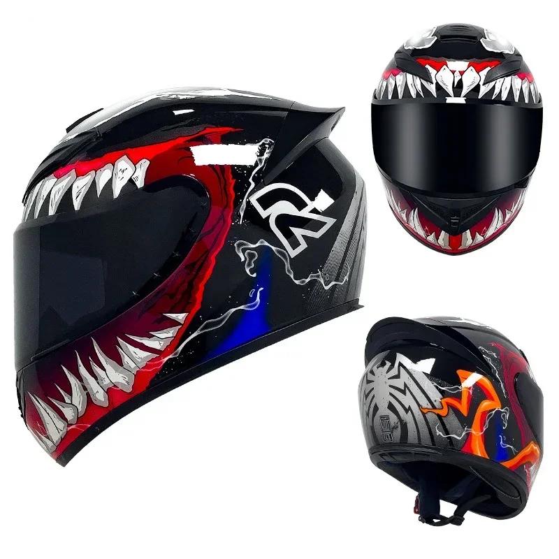 Casque de moto unisexe avec lentille pour touristes, casque de sécurité à rabat modulaire, protectio