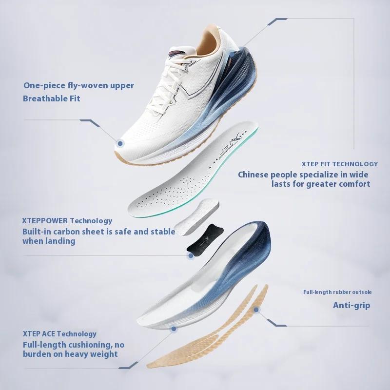 Xtep QINGYUN-Chaussures de course légères pour homme, souliers de sport avec absorption des chocs, b
