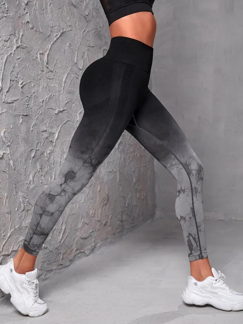 Pantalon Yoga Femme Sans Couture Taille Haute - Leggings Push-Up Fitness Jogging