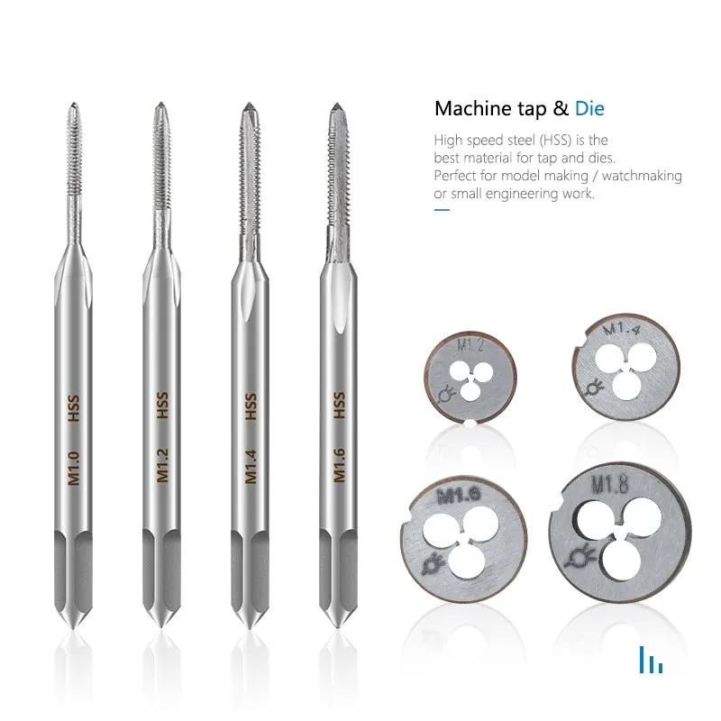 HAMPTON 2pcs Métrique Vis Tap Et Die Set M1-M9 HSS Tap Die Set Main Droite Machine Vis Mini Filetage
