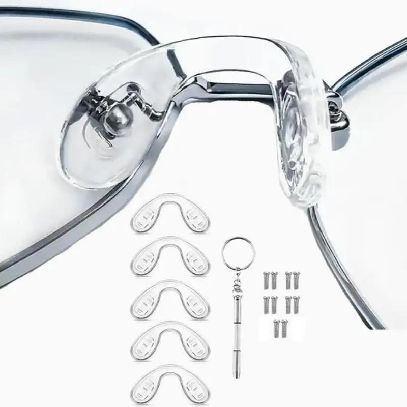 Plaquettes nasales confortables en Silicone en forme de U, Kits de réparation pour lunettes, accesso