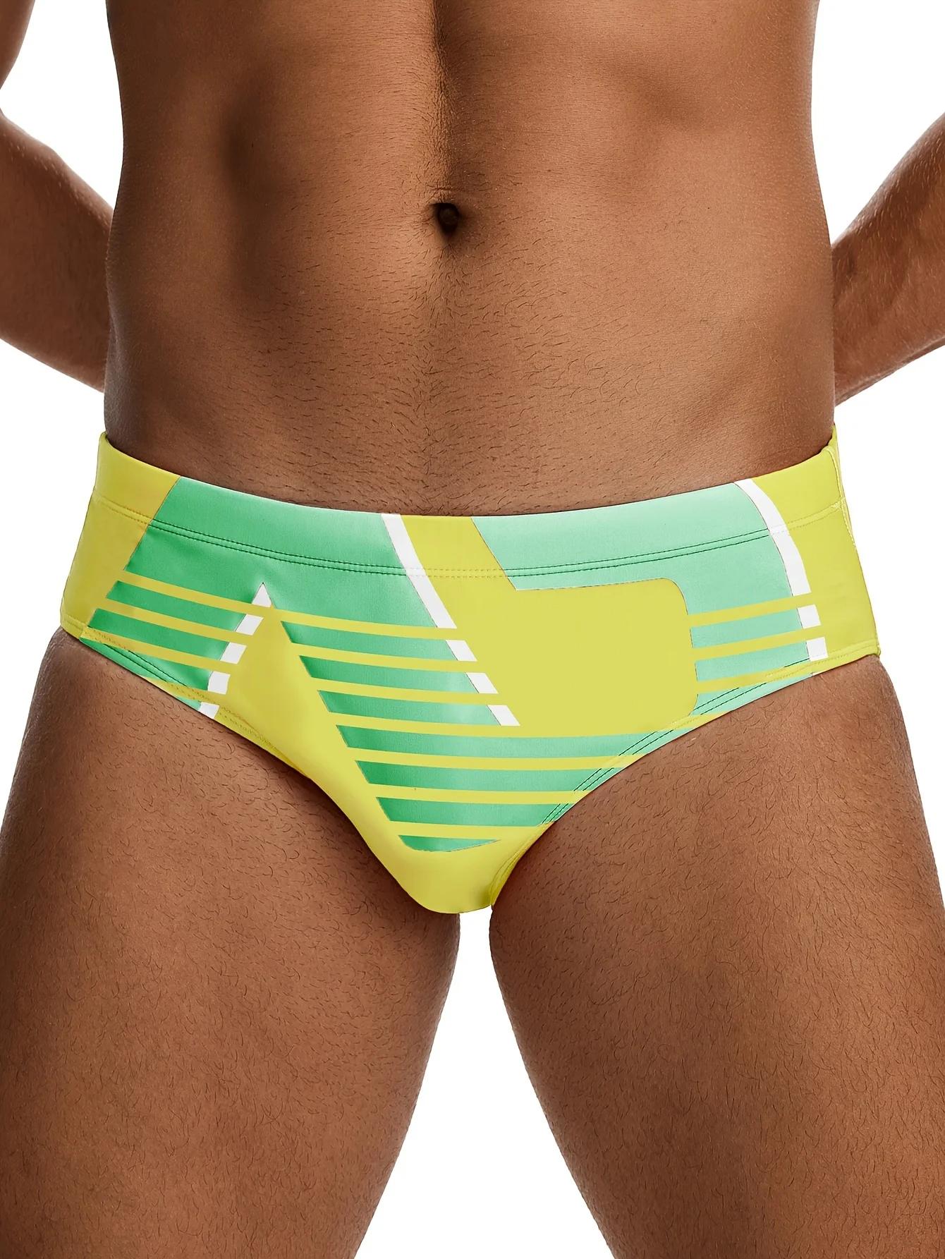 Sous-vêtements triangulaires graphiques à motifs pour hommes, maillot de bain pour hommes, short de