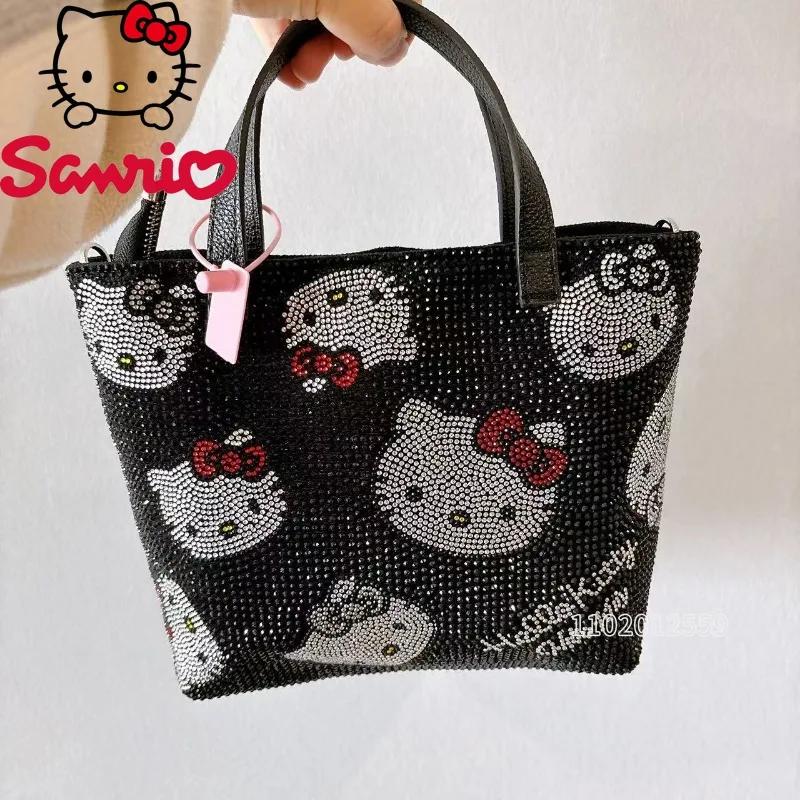 Hello Kitty nouveau diamant femmes sac à main marque de luxe mode femmes sac à bandoulière dessin an