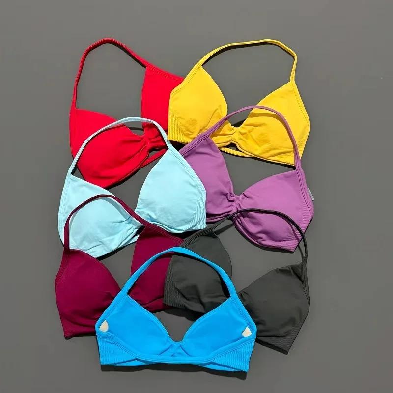 HISTELLO soutien-gorge à bretelles haut de sport femmes haut soutien mince sangle licou sport sans c