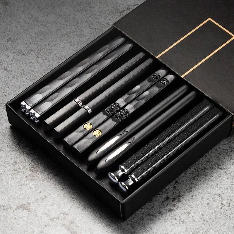 Baguettes japonaises antidérapantes de haute qualité, 5 paires, coréen, maison, hôtel, Restaurant, b