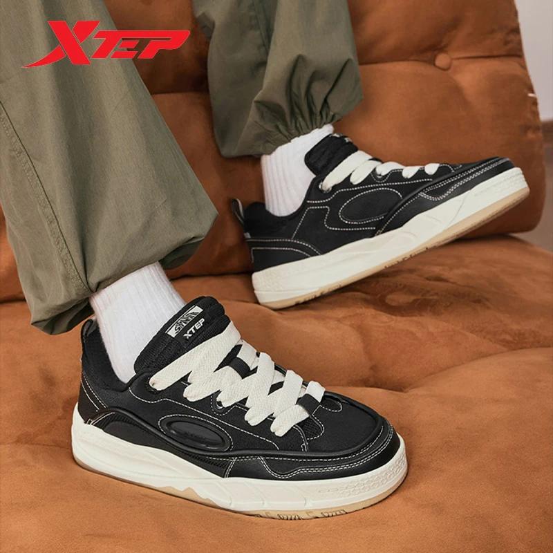 Chaussures de skate Xtep pour femme - Baskets rétro légères et respirantes avec semelle rehaussée Printemps 2025