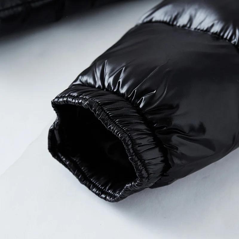 KIDCRKJ Veste d'hiver épaisse et imperméable pour homme, style streetwear, à manches longues, col mo