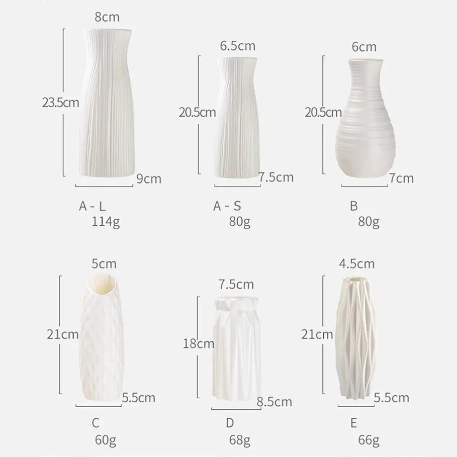 Vase en plastique nordique simple, petit pot de fleur frais, bouteille de rangement pour fleurs, sal