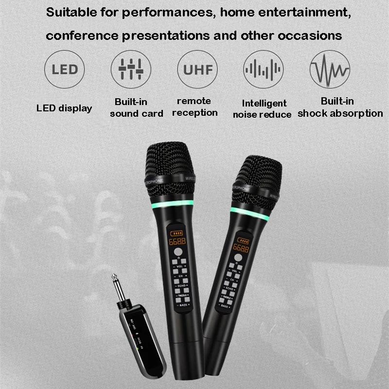 Microphone professionnel sans fil UHF, Bluetooth, karaoké, Studio d'enregistrement, fête à domicile,