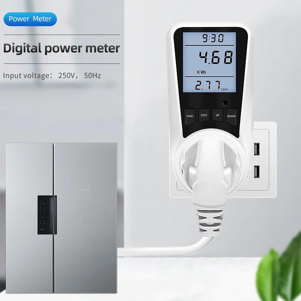 Wattmètre numérique 220V AC EU, compteur de puissance LCD, compteur de consommation électrique, pris