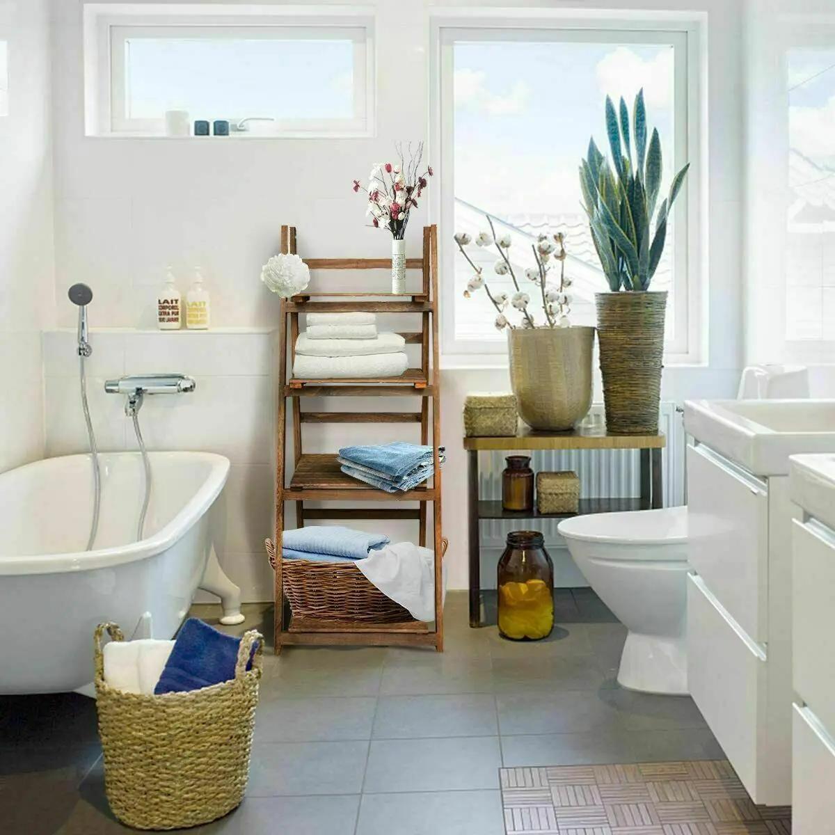 Étagère à fleurs en bois à 4 niveaux, échelle de rangement pour l'intérieur et l'extérieur