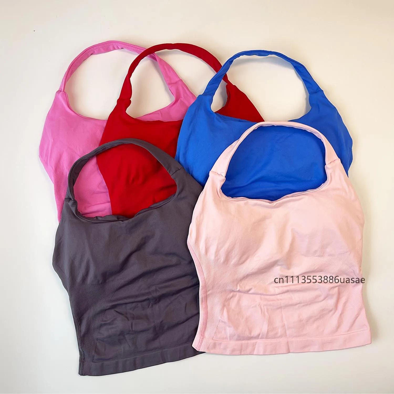 Impact Halter Top pour femme, soutien-gorge de sport push-up à larges bretelles, débardeur de yoga d
