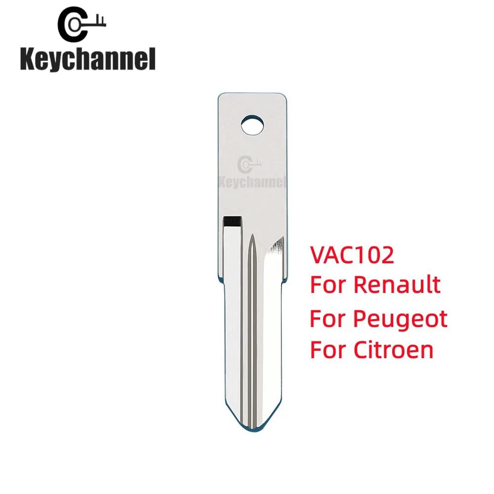 VAC102-Lame de clé de voiture en métal vierge, télécommande pour Renualt, Megan, Modus, Clio, Modus,