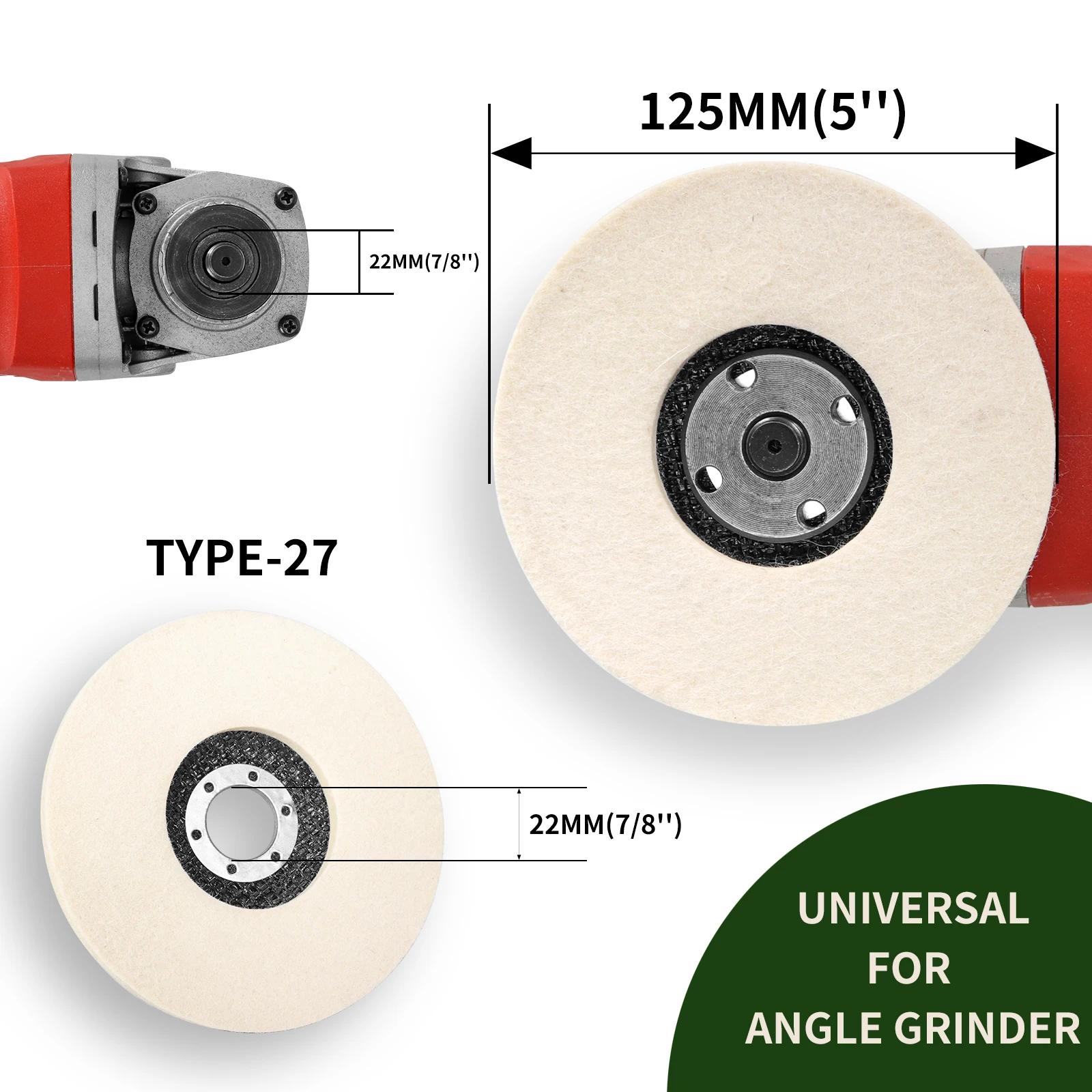 3/4/4.5/5 pouces laine roues de polissage tampons de polissage meuleuse d'angle accessoires disque d