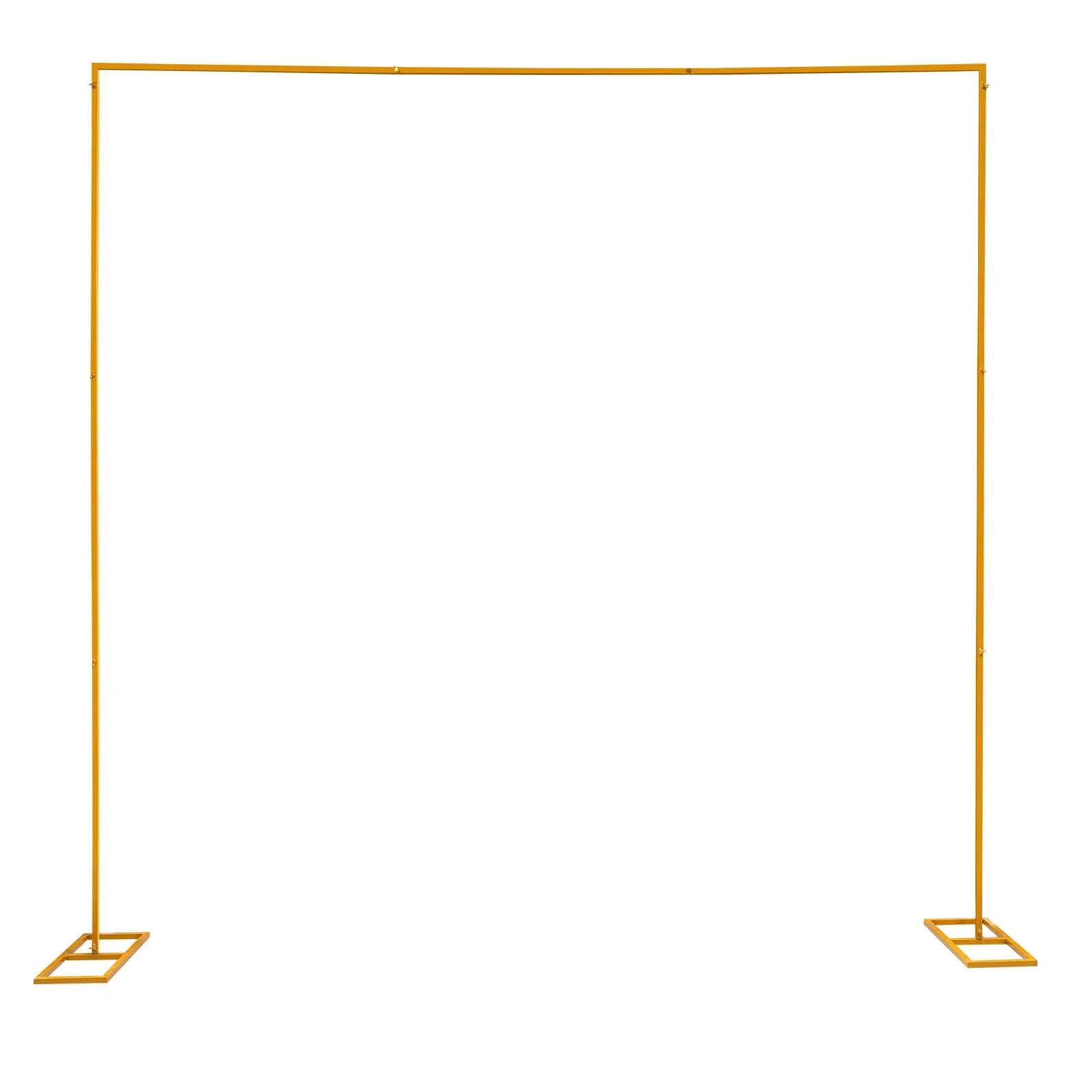 Arche de Mariage en Métal, Cadre à Fleurs, 3x3m, Fond Carré Réglable, Support d'Arc à Ballons, Décor
