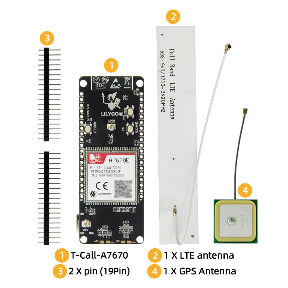 LILYGO® T-Call A7670 4G 2G ESP32 Carte de développement A7670E persévérance 101Réseau cellulaire ESP