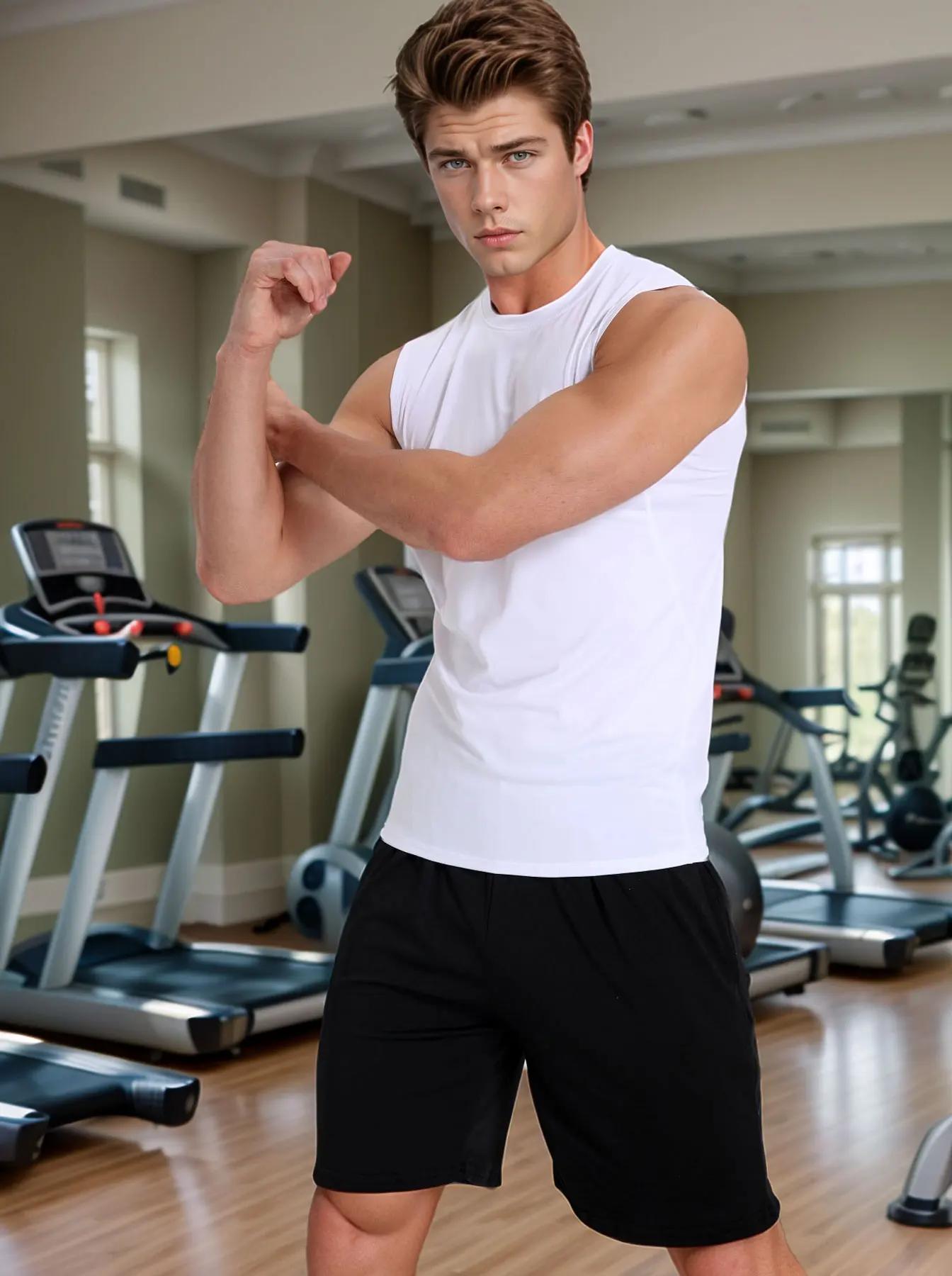 Débardeur de sport élastique à Compression pour hommes, sous-vêtements respirants à séchage rapide e