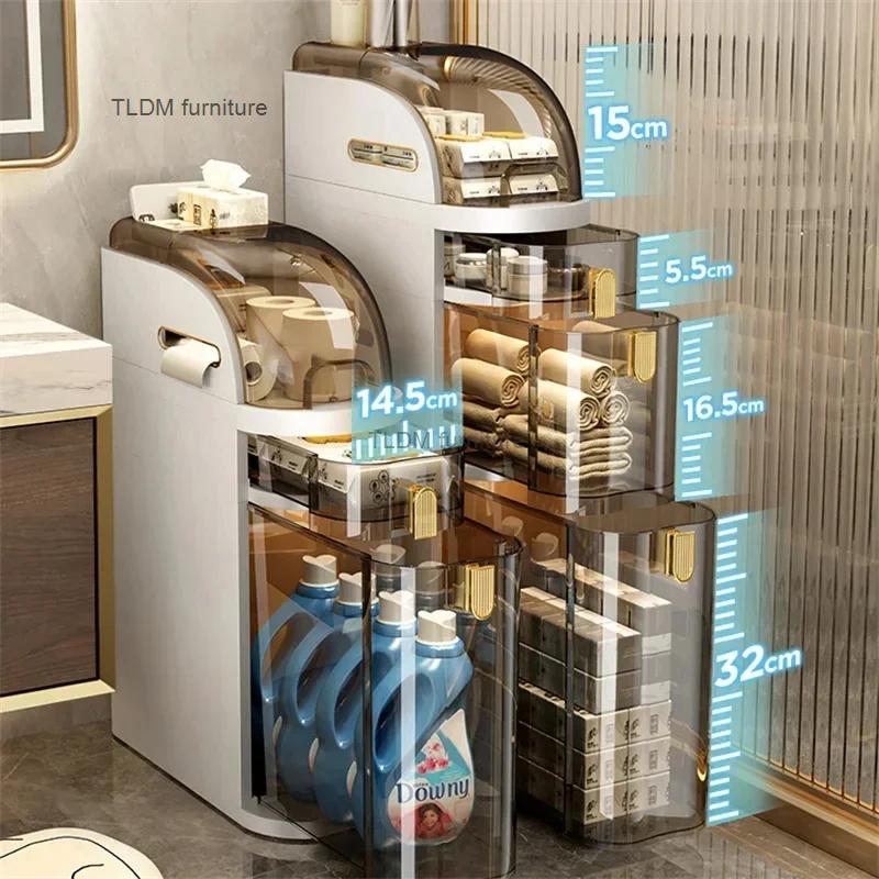 HOGap-Armoire de Rangement T1 pour Toilettes avec Couvercle Étanche, Installation Gratuite, Armoire