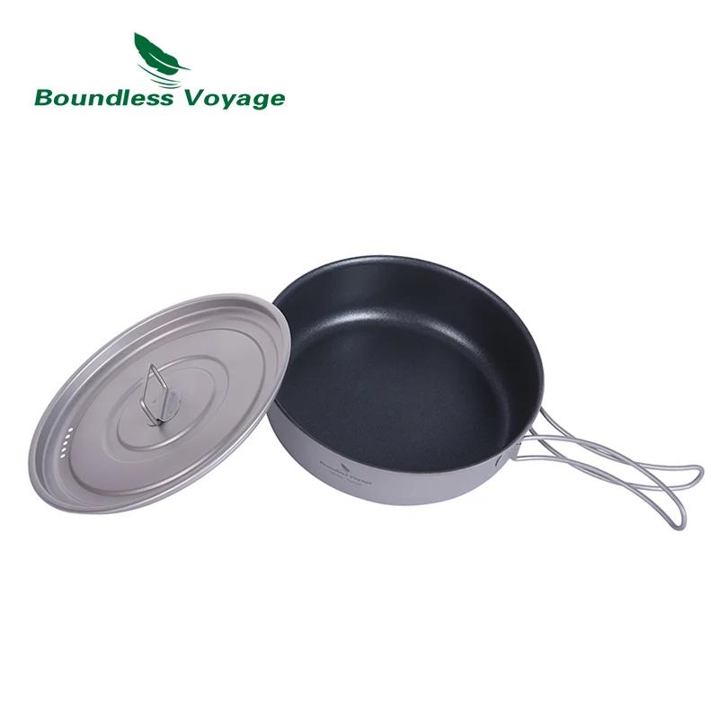 Boundless Voyage Poêle à frire antiarina pour camping, plaque chauffante en titane avec couvercle et