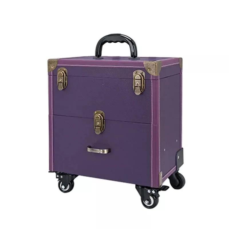 Valise à cosmétiques à roulettes, chariot de beauté, commode de maquillage, valise à roulettes, gran