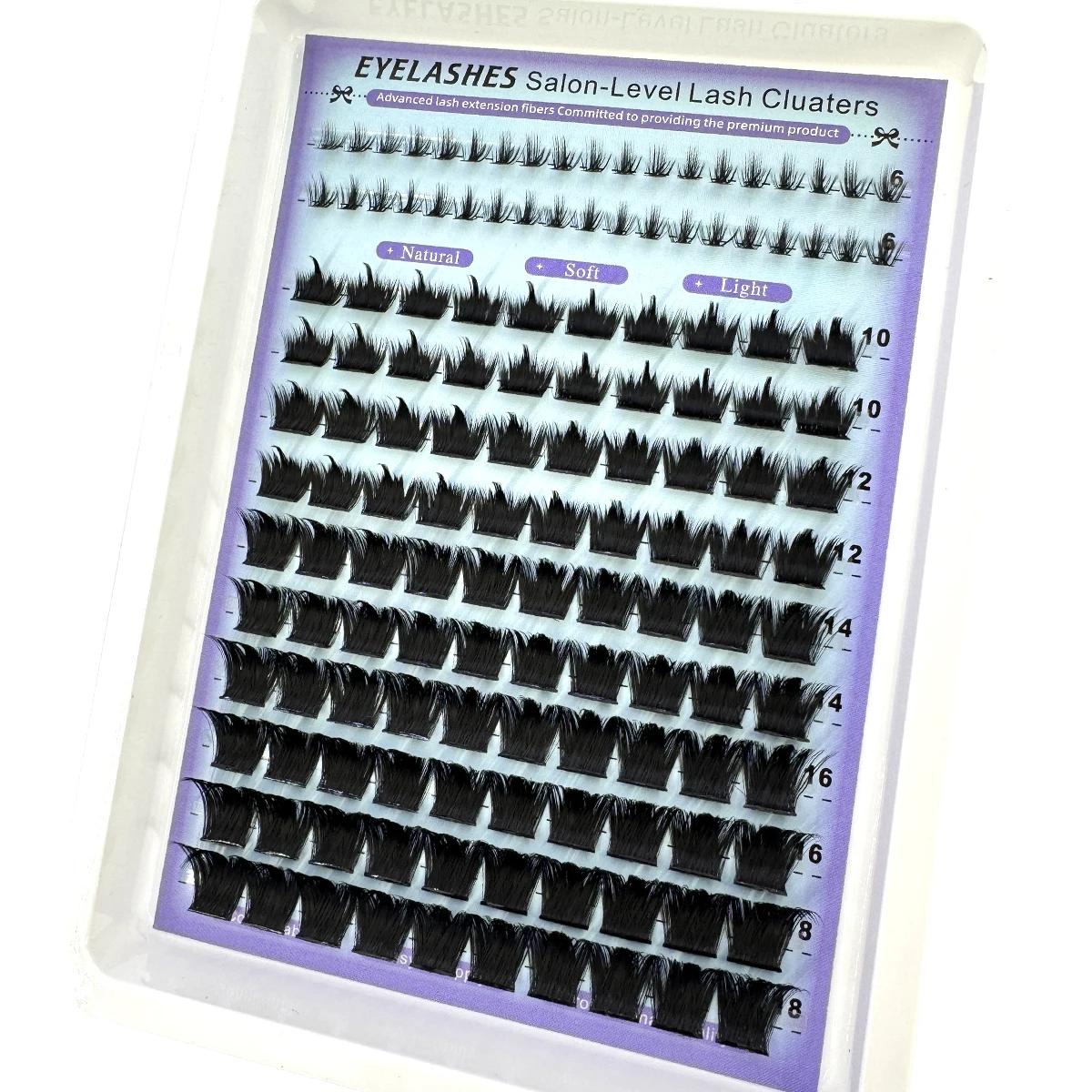 Kit de grappes de cils semblables à un salon avec pointes, bricolage, courbe D, Kit d'extensions de