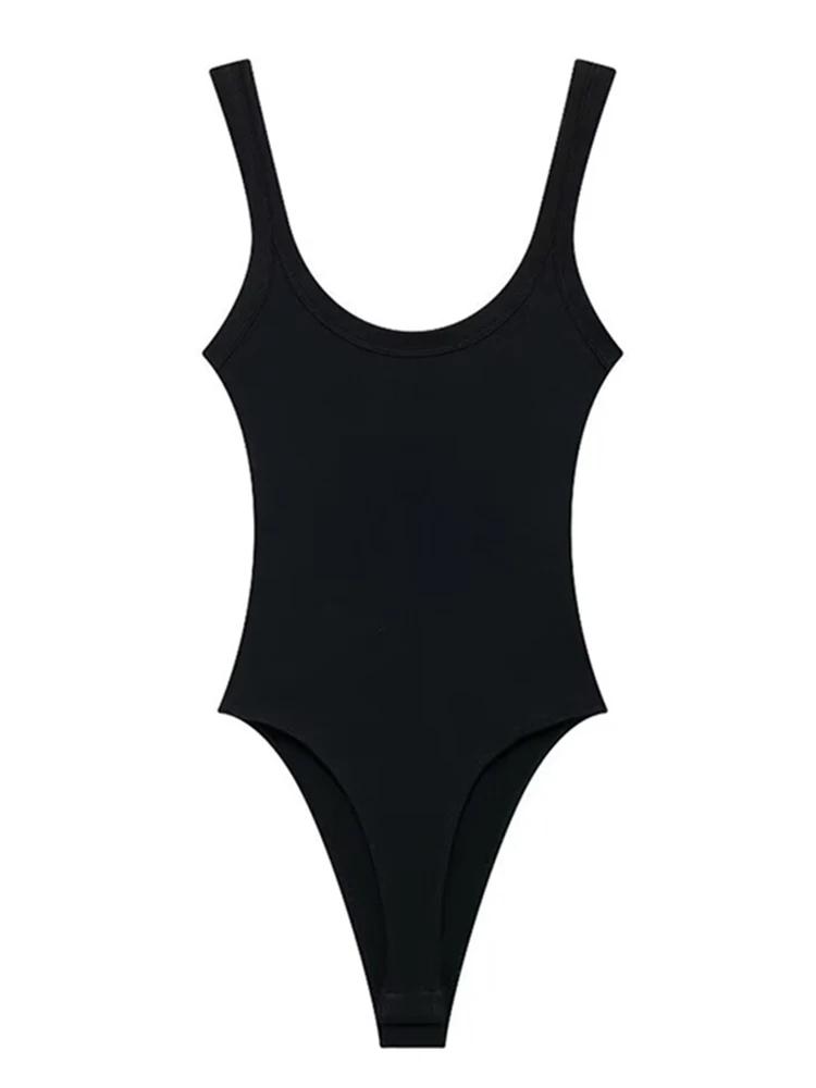 Body côtelé à col rond pour femmes, avec bretelles, bouton-pression, combishort Sexy à la mode, vête