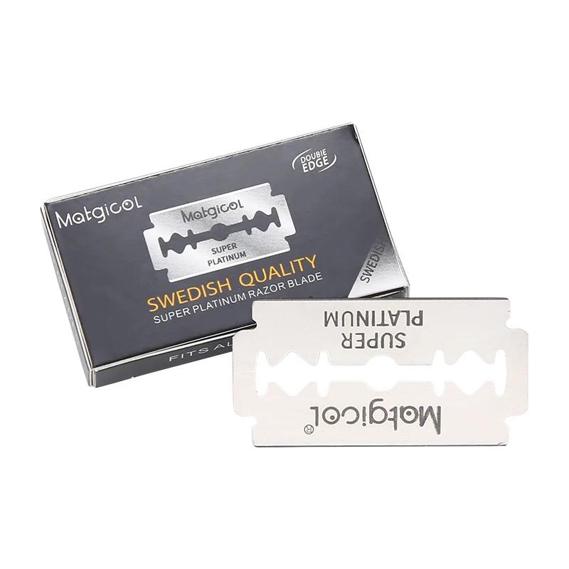 Lame à double tranchant en acier inoxydable, rasoir de sécurité ultra tranchant, lame de rasage pour