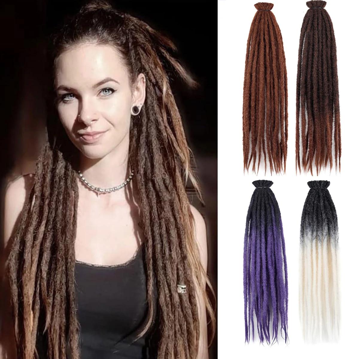 Crochet boîte tresses Crochet cheveux Dread Lock Double Afro tressage Extension de cheveux 24 pouces