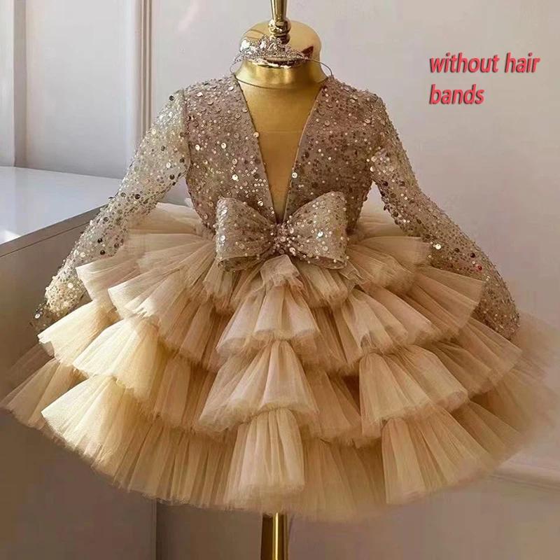 Princesse filles robe de bal à paillettes fête Tutu robes bébé enfants fleur fille mariage fête d'an
