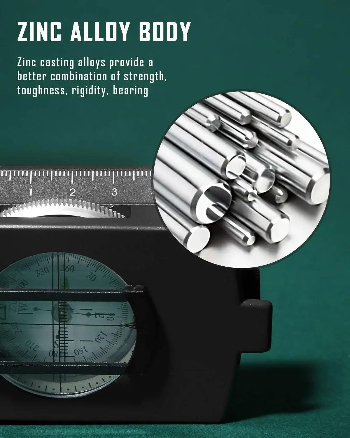 Boussole de survie tactique boussole de vue en métal professionnelle de haute précision lumineuse po