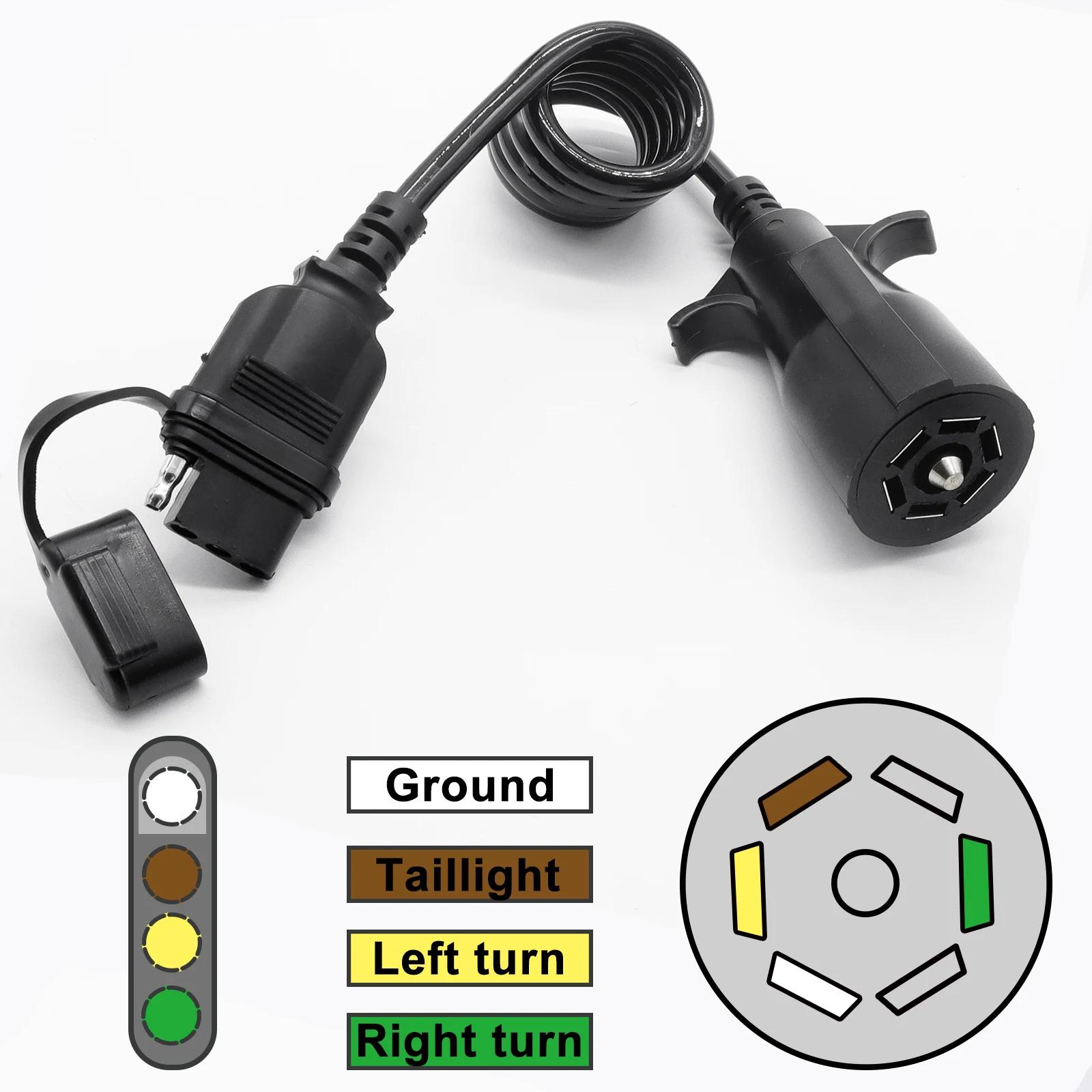 Connecteur de faisceau de câblage enroulé pour remorque plate, broche ronde à 4 voies, adaptateur, c