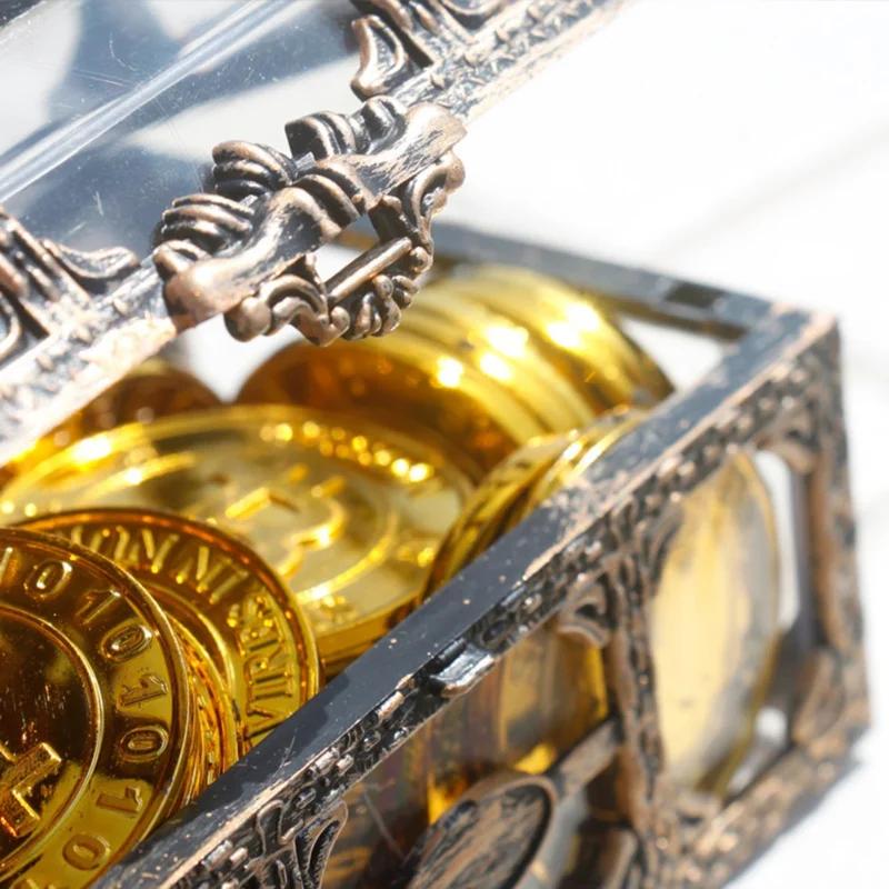 Boîte au trésor Pirate transparente en plastique, boîte à bijoux en cristal, organisateur de rangeme