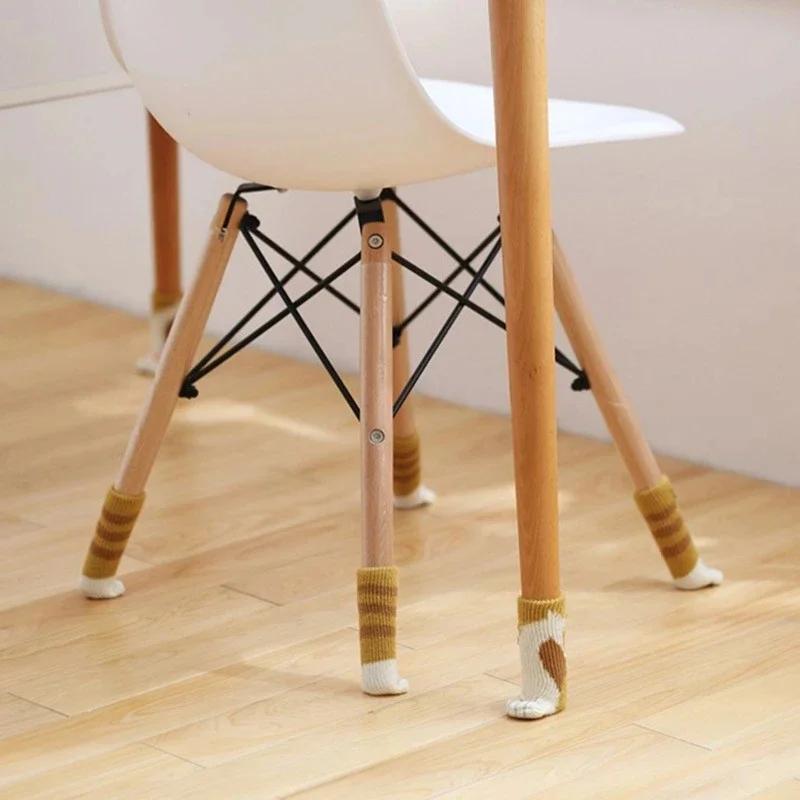 4 pièces/ensemble créativité patte de chat Table pied chaussettes chaise jambe couvre protecteurs de