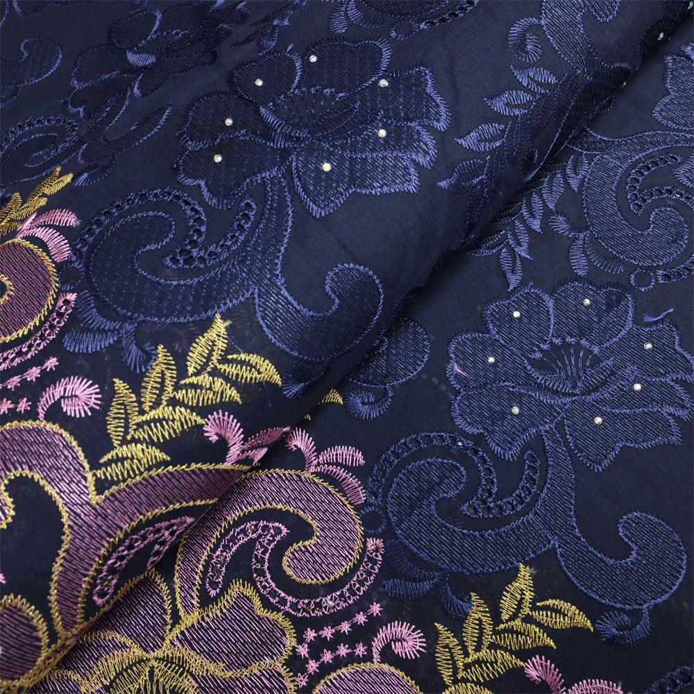 Tissu africain nigérian en dentelle suisse, Voile en suisse, Tissu en dentelle de coton de haute qua