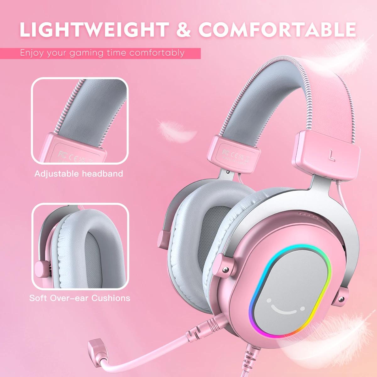 FIFINE – casque de jeu avec son Surround RGB/7.1, contrôle du micro/ligne, casque supra-auriculaire