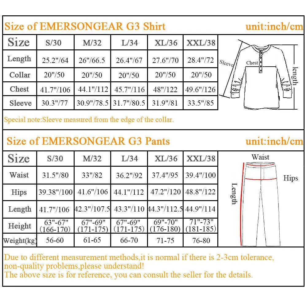 EMERbly GEAR-Uniforme de saut G3, chemise et pantalon Airsoft avec genouillères, vêtements de chasse