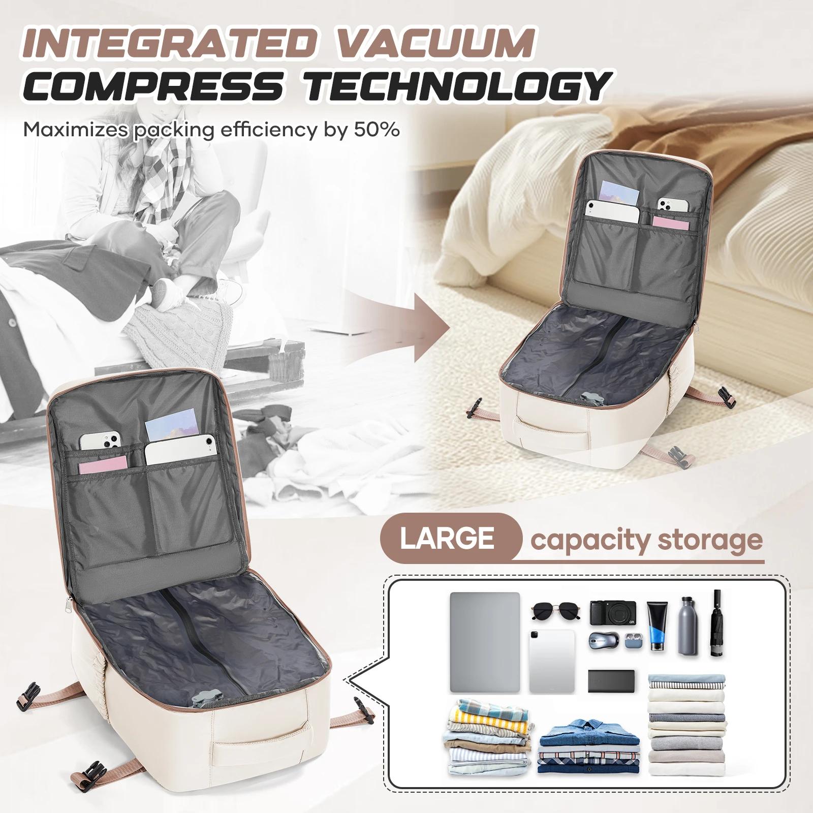 Sac à dos sous vide 40x30x20cm pour bagages cabine Ryanair, sacoche pour ordinateur portable 15,6'',