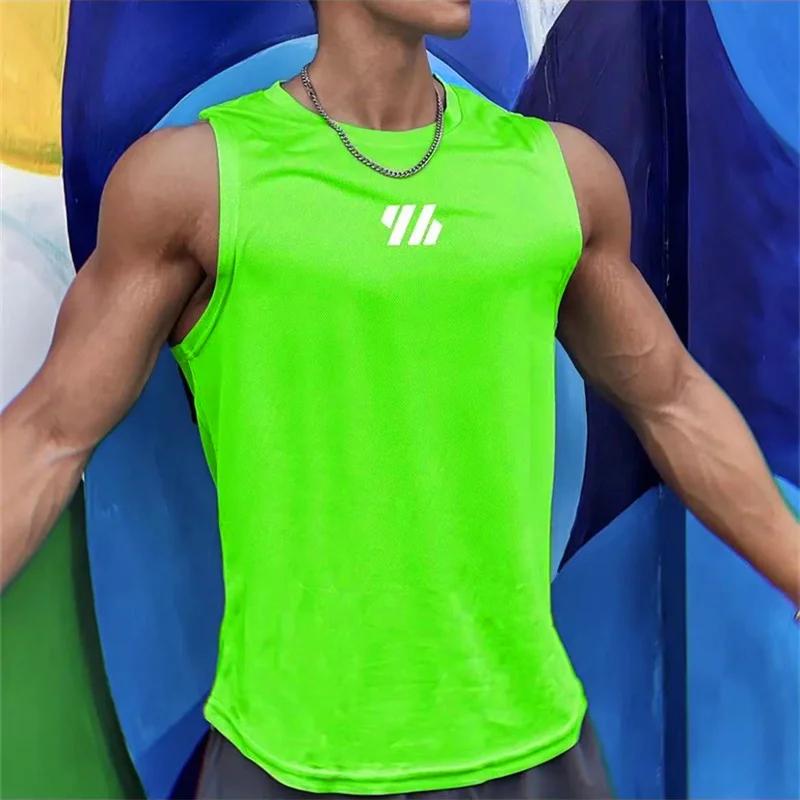 2025 plus récent été gilet de sport haute qualité maille chemise sans manches T-shirts hommes débard