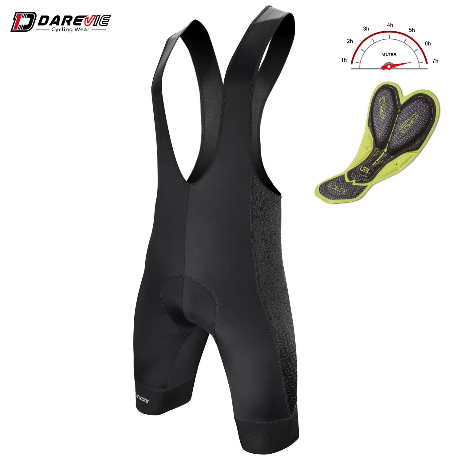 DAREVIE-Cuissard à Bretelles Respirant avec Coussretours en Gel 3D pour Homme, Short de Cyclisme de